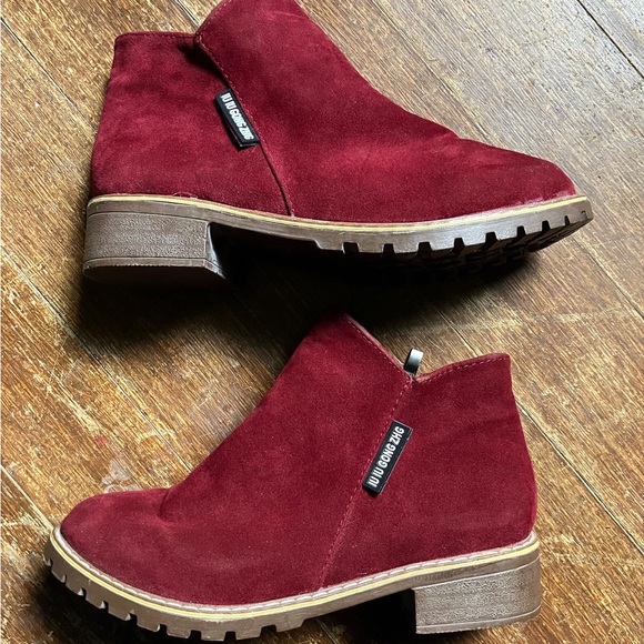 IU IU Gong Zhu Shoes - IU IU Gong ZHU Red Ankle Boots Booties